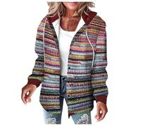 Manteau à Carreaux pour Femmes, Veste à Capuche, Sweat-Shirt, Manteau Legging Polaire sans Couture Manteaux Longs Hiver Femmes en