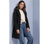 Street One - Manteau avec col à revers et insert capuche - Femme - Manteaux - Noir - Taille: 38 FR
