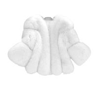Manteau à manches longues ouvert sur le devant en fausse fourrure pour femme, manteaux d'hiver, veste courte en polaire, vêtements d'extérieur à poils longs, vêtements d'automne, blanc, XXL