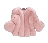 Manteau à manches longues ouvert sur le devant en fausse fourrure pour femme, manteaux d'hiver, veste courte en polaire, vêtements d'extérieur à poils longs, vêtements d'automne, rose, M