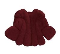 Manteau à manches longues ouvert sur le devant en fausse fourrure pour femme, manteaux d'hiver, veste courte en polaire, vêtements d'extérieur à poils longs, vêtements d'automne, bordeaux, XL