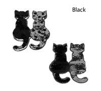 Manteau À Paillettes De Couleur Réversible, 1 Pièce, Application De Tissu, Broderie De Chat Mignon, Jean, Couture De Vêtements Artisanaux, Accessoire De Bricolage