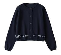 Manteau à Tricot Enfant Fille Hiver Chaud Chic et élégant a la Mode Veste Ado Fille Manches Longues Confortable Mignon Casual Sport Vacances Sweat Coats 3-16 Ans (Navy, 12-13 Years)
