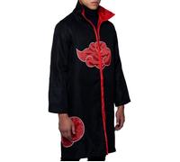 Manteau - ABYSSE CORP - Akatsuki (Naruto Shippuden) - Doublure rouge - Broderie nuages - Fermeture éclair rouge