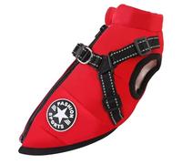 Manteau Anti-Neige pour Grand Chien, Chaud d'hiver, avec Harnais, Réfléchissant, Coupe-Vent, Bouledogue Shiba Inu, Labrador, Veste en Coton,Rouge,S