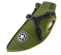 Manteau Anti-Neige pour Grand Chien, Chaud d'hiver, avec Harnais, Réfléchissant, Coupe-Vent, Bouledogue Shiba Inu, Labrador, Veste en Coton,Vert,XL