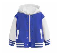 Manteau baseball à blocs de couleurs, à capuche, automne-printemps.