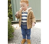 Manteau bébé en velours côtelé avec doublure en fausse fourrure caramel 6M(67CM)
