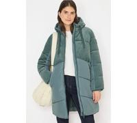 Manteau bouffant avec mélange de velours côtelé