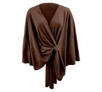Manteau Cape Femme Châle D'hiver Gilet Polaire Hiver Cocooning Chale Chaud Pour Cérémonies Poncho Fourrure Foulard Veste D'intérieur Élégant Chemise
