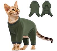 Manteau Chat, Sweat Vêtements Onesie Pulls Hiver Doux Combinaison de Récupération Vestes Polaire Chaud à Quatre Pattes (Armée Verte, L)