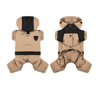 Manteau chaud pour chien avec capuche, imperméable et coupe-vent, combinaison de neige d'hiver intégrale pour chien, veste réglable pour temps froid avec capuche doublée en peluche et harnais intégré