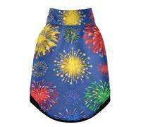 Manteau chaud pour chien, réglable et durable, réversible, confortable, pour chiot par temps froid, de petite à grande race, motif feu d'artifice