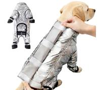 Manteau chaud pour chien - Tissu imperméable de 40 cm, manteau intégral | Veste réfléchissante de 320 g - Protection thermique noire argentée idéale pour garder les animaux au sec pendant les