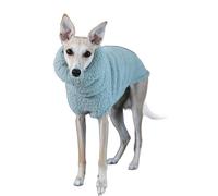 Manteau chaud pour lévrier italien épais en polaire bleue pour chien d'hiver gilet d'extérieur confortable col roulé manteau sans manches pour lévrier whippet Deerhound Bedlington Terrier