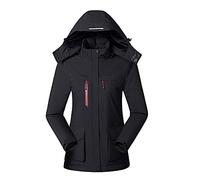 Manteau chauffant pour femme avec 3 niveaux de chauffage et 4 zones - Lavable décontracté (piles non incluses) Veste fermeture éclair intégrale, Noir , L, (0R1mrIgAl)
