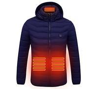 Manteau chauffante USB Hommes Femmes Doudoune Chauffant Électrique Lavable avec Chauffage et 4 Zones Chauffage pour Ski Plein Air Randonnée Hiver Chasse Camping