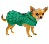 Manteau Chien - Esther Vert - A:20cm B:26-28cm C:34-38cm - Polyester - Lavable à 30°C - Fleece Douce - Nœud décoratif - Flamingo