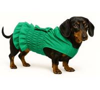 Manteau Chien - Esther Vert - A:30cm B:30-34cm C:46-52cm - Polyester - Lavable à 30°C - Fleece Douce - Nœud décoratif - Flamingo