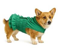 Manteau Chien - Esther Vert - A:35cm B:34-38cm C:50-54cm - Polyester - Lavable à 30°C - Fleece Douce - Nœud décoratif - Flamingo