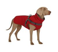 Flamingo - Manteau d’Hiver pour Chien Duker Rouge - Taille A:50cm B:44cm C:68cm - Imperméable et Chaud - Idéal pour Border Collie, Labrador, Berger Australien et Springer Spaniel