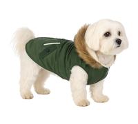 Manteau Chien - Hiver - Flamingo Kimo Vert - A:30cm B:30-36cm C:47-54cm - Polyester - Capuche - Bandes réfléchissantes - intérieur Polaire