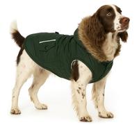 Manteau Chien - Hiver - Flamingo Kimo Vert - A:50cm B:44-48cm C:66-74cm - Polyester - Capuche - Bandes réfléchissantes - intérieur Polaire