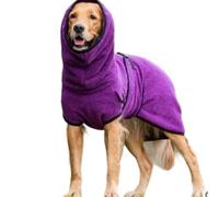 Manteau Chien Hiver Grande Taille Labrador Berger Grand Chien Vêtements Col Roulé/Capuche Chemise Pull Doublure en Polaire Chaude et Bandes réglables Extensible pour Animal De Compagnie F