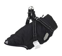 vidaXL Manteau pour chien L24 – imperméable, harnais intégré, bandes réfléchissantes – noir