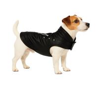 Manteau Chien - Sergio Noir - A:30cm B:30-34cm C:46-52cm - Similicuir - Lavable à 30°C - Imperméable - Flamingo