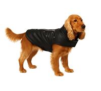 Manteau Chien - Sergio Noir - A:45cm B:36-42cm C:58-64cm - Similicuir - Lavable à 30°C - Imperméable - Flamingo