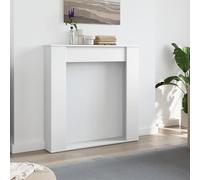 Manteau de Cheminée, Bordure de Cheminée Encadrement Cheminee Decorative Cadre de cheminée Blanc 100x20x100 cm Bois d'ingénierie