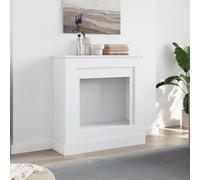 Manteau de Cheminée, Bordure de Cheminée Encadrement Cheminee Decorative Cadre de cheminée Blanc 90x30x90 cm Bois d'ingénierie