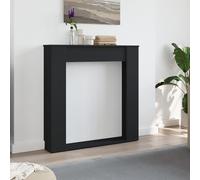 Manteau de Cheminée, Bordure de Cheminée Encadrement Cheminee Decorative Cadre de cheminée Noir 100x20x100 cm Bois d'ingénierie