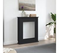 Manteau de Cheminée, Bordure de Cheminée Encadrement Cheminee Decorative Cadre de cheminée Noir 75x20x87,5 cm Bois d'ingénierie