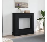 Manteau de Cheminée, Bordure de Cheminée Encadrement Cheminee Decorative Cadre de cheminée Noir 90x30x90 cm Bois d'ingénierie