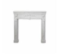 Manteau de cheminée - Romance - décor bois blanc cérusé
