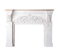 Manteau de cheminée Style américain Cheminée électrique Poêle Mantel Garniture Surround Étagère Entrée Armoire Salon Bois Massif Vintage Décorative Décoratif