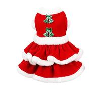 Manteau de Noël pour chien, robe de Noël pour chien, jupe rouge pour animaux de compagnie, robe chaude avec nœud pour caniche, yorkshire, chihuahua, chat (taille XL)