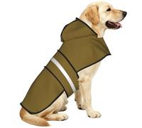 Manteau de pluie à capuche pour chien imprimé marron chêne - Poncho de pluie coupe-vent d'extérieur pour chiens de taille moyenne et grande