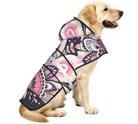 Manteau de pluie et de méditation mandala imperméable pour chiens de petite, moyenne et grande taille avec bandes réfléchissantes et sangle ventrale réglable