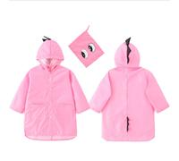 Manteau De Pluie Imperméable Enfant Fermeture Bouton Manteau Été 2 Poches Pour Sport Extérieur Randonnée Excursion 1-5 Ans - Rose Rose