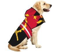 Manteau de pluie imperméable pour chien avec imprimé drapeau de l'Angola, poncho à capuche, veste de pluie réfléchissante pour chien avec trou pour harnais, vêtement de pluie léger pour chiens