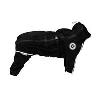 Manteau de pluie imperméable pour chien couvrant quatre jambes, combinaison d'assaut réfléchissante et respirante, à porter des vêtements pour animaux de compagnie tout au long de l'année (noir, L