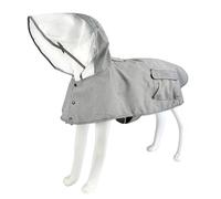 Manteau de Pluie imperméable pour Chien, réglable, réfléchissant et léger pour Animaux de Compagnie avec Capuche Poncho (Taille L, Noir et Blanc)