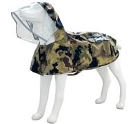 Manteau de Pluie imperméable pour Chien, réglable, réfléchissant et léger pour Animaux de Compagnie avec Capuche Poncho (Taille XL, Camouflage)