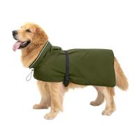 Manteau de Pluie Imperméable pour Chien Zellar, Adjustable et Léger avec Bande Réfléchissante & Passage pour la Laisse, Enfilage Facile, Manteau Chien Imperméable pour Chiens Moyens et Grands, XL Vert