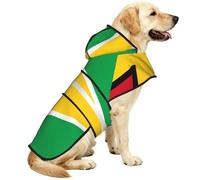 Manteau de pluie imperméable réfléchissant pour chien, à capuche réglable avec trou pour laisse, motif drapeau de la Guyane, taille XL
