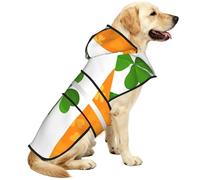 Manteau de pluie imperméable réfléchissant pour chien, manteau à capuche réglable avec trou pour laisse, motif drapeau irlandais, taille XL