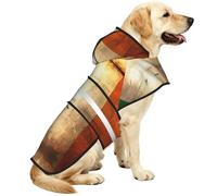 Manteau de pluie imperméable réfléchissant pour chien, manteau à capuche réglable avec trou pour laisse, motif drapeau irlandais rétro, taille 3XL